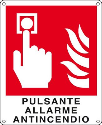 Cartello pulsante allarme antincendio 