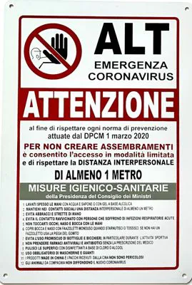Cartello emergenza COVID19