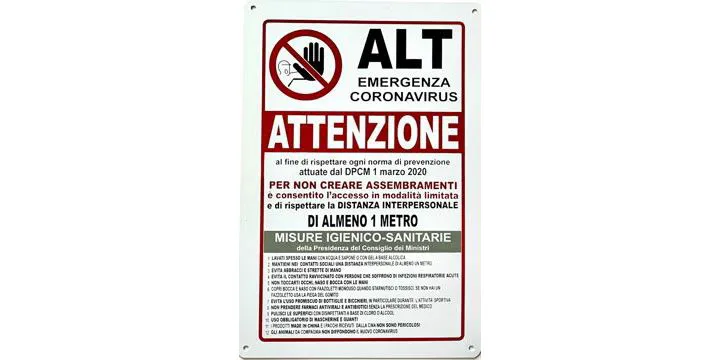 Cartello emergenza COVID19
