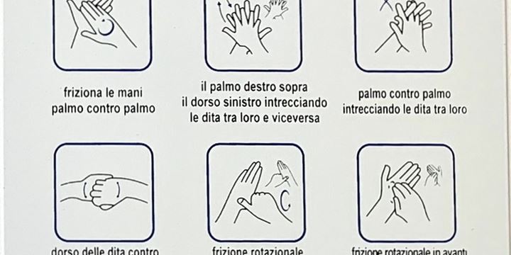 Cartello procedura lavaggio mani Covid-19