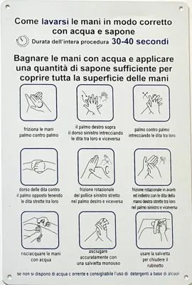 Cartello procedura lavaggio mani Covid-19
