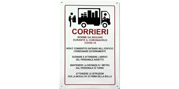 Cartello corrieri Covid-19
