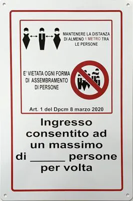 Cartello ingresso emergenza COVID-19