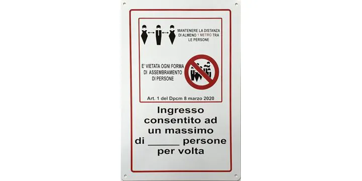 Cartello ingresso emergenza COVID-19